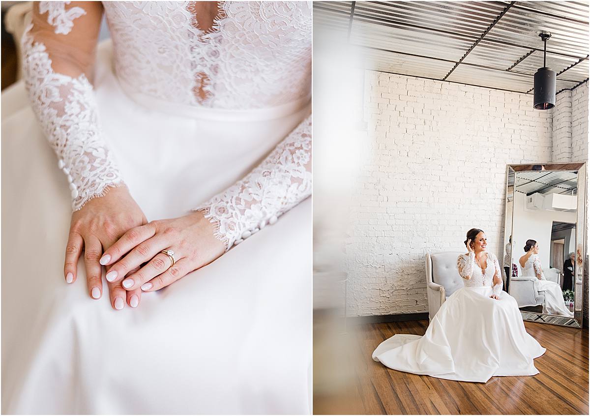 Bride portraits at Magnolia Venue and Urban Garden by Kansas City Photographer West Rose Photo and Film