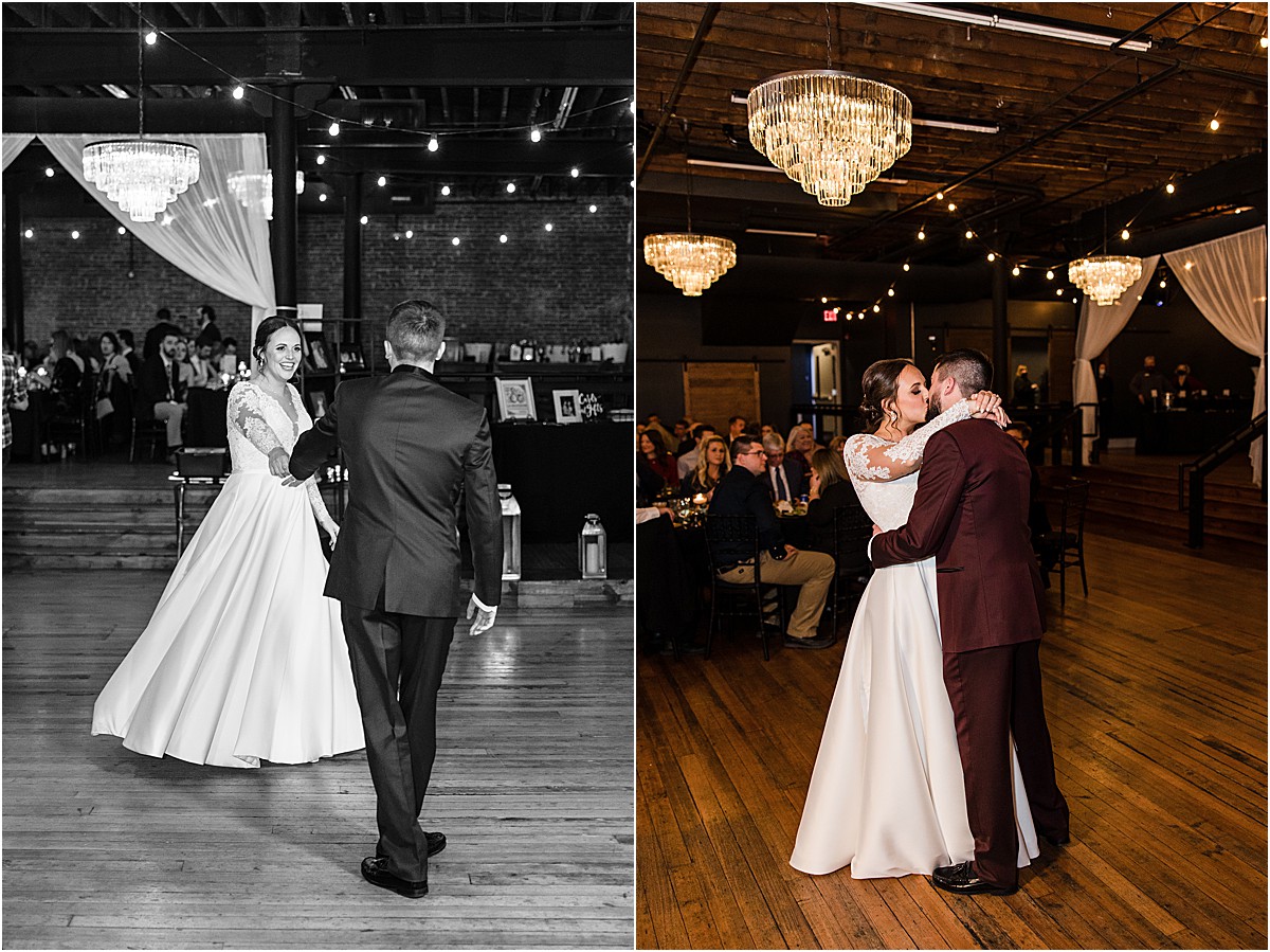 First dance at Magnolia Venue and Urban Garden by Kansas City Photographer West Rose Photo and Film