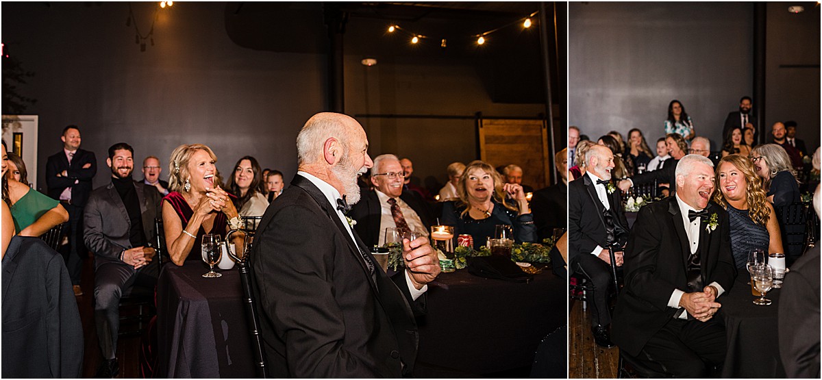 Candid Guests reactions at Magnolia Venue and Urban Garden by Kansas City Photographer West Rose Photo and Film