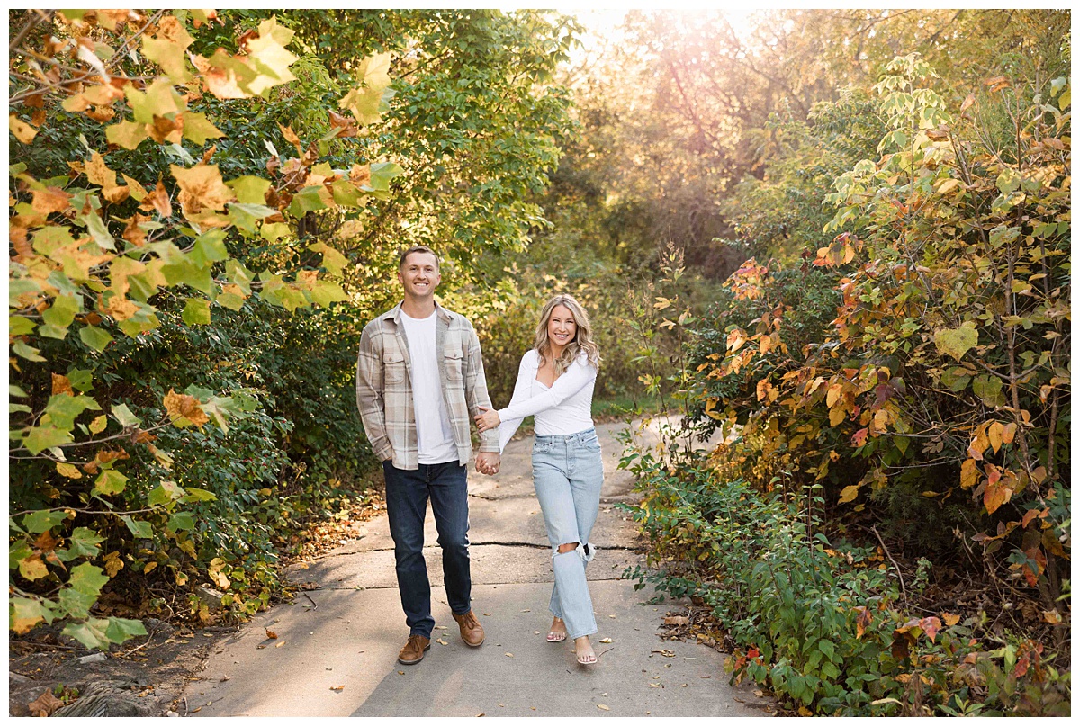 Fall Engagement Session at Shawnee Mission Park in Kansas City