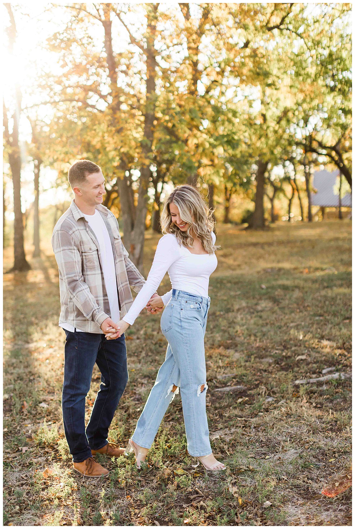 Fall Engagement Session at Shawnee Mission Park in Kansas City