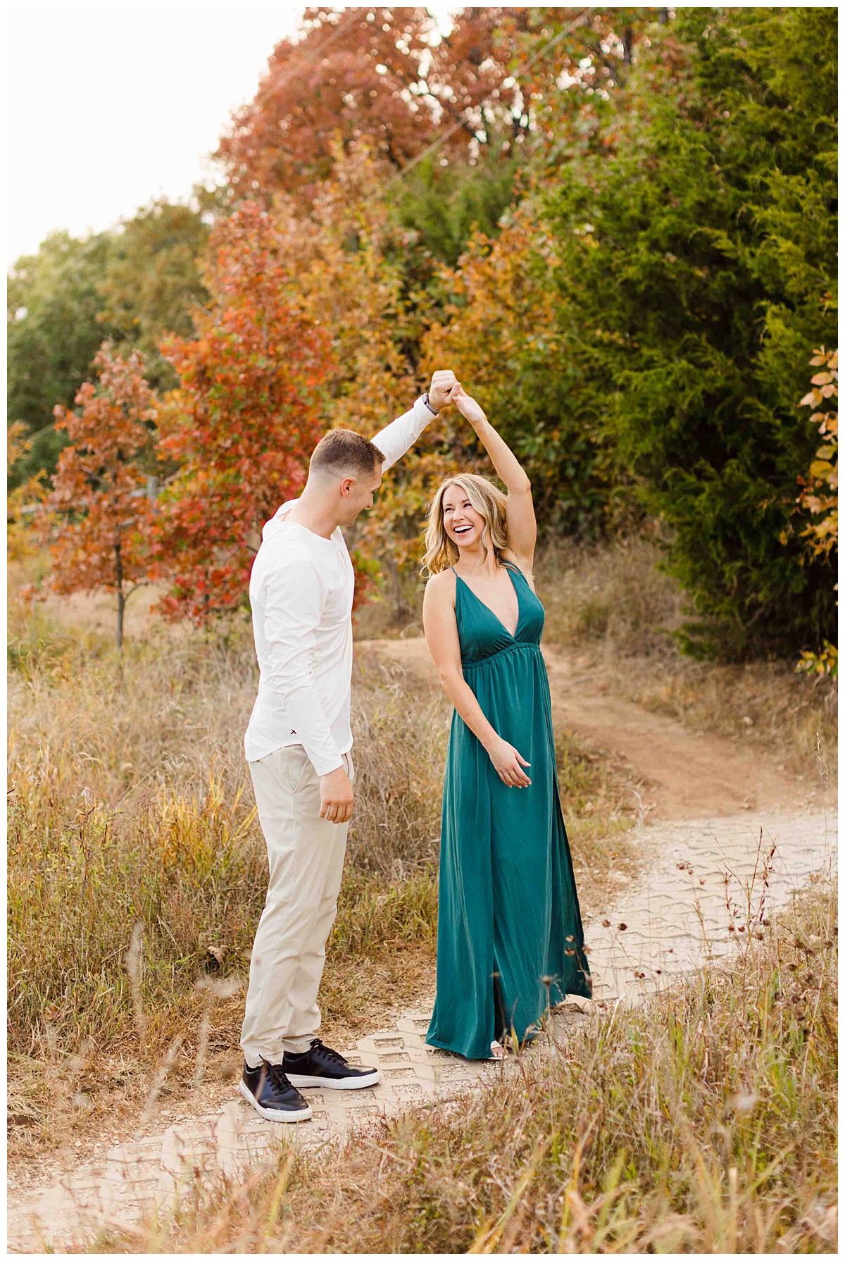 Fall Engagement Session at Shawnee Mission Park in Kansas City