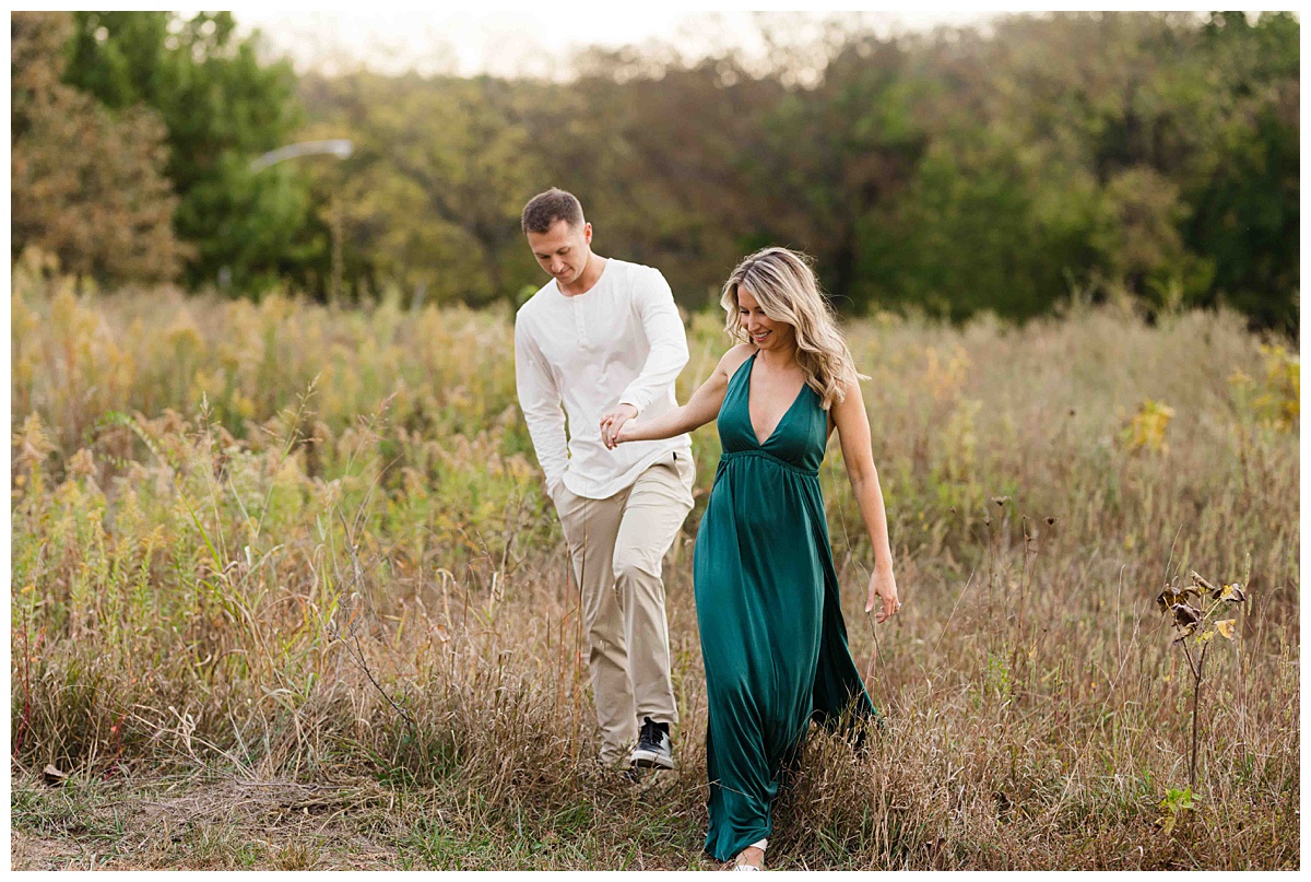 midwest engagement session in field