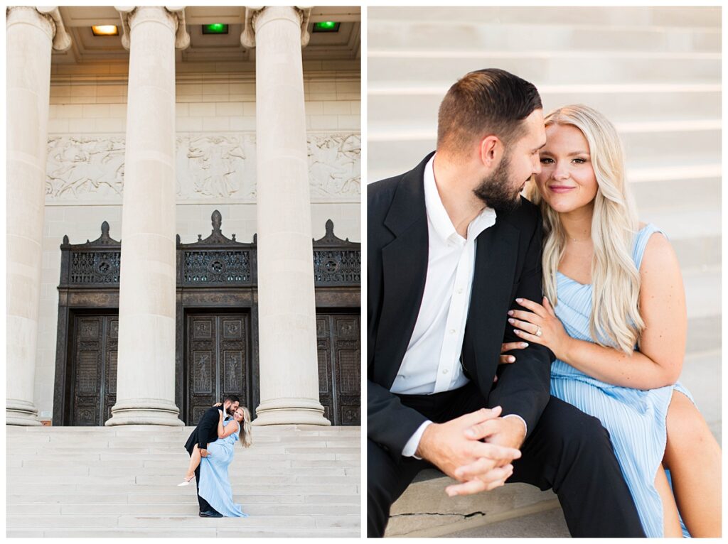 sunset engagement session at nelson atkins