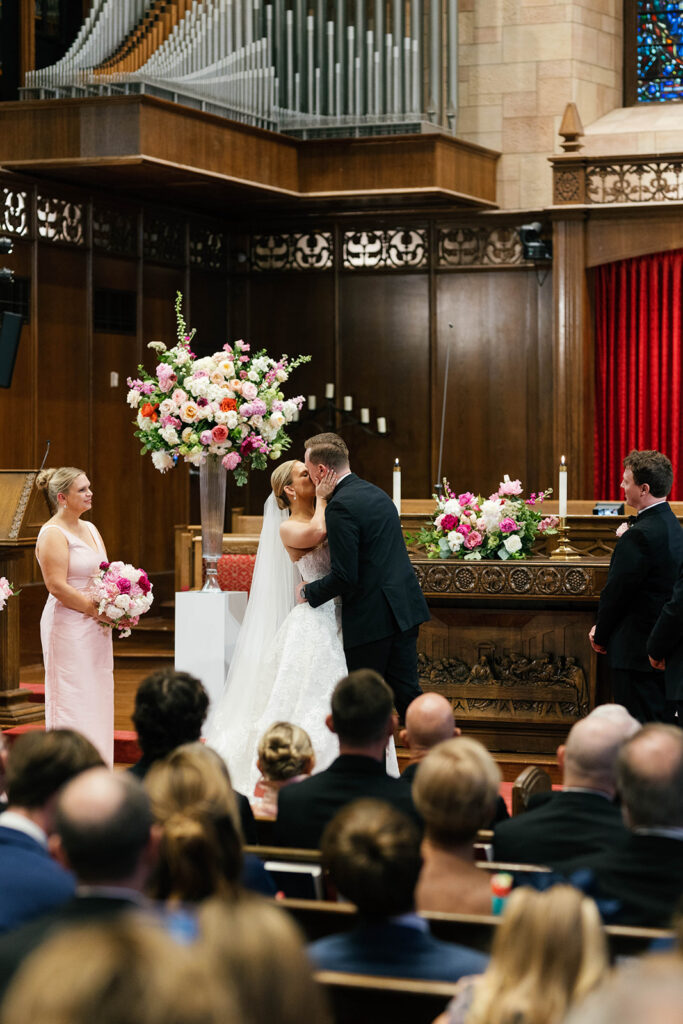 first kiss at Country Club Christian Church in Kansas City, MO.