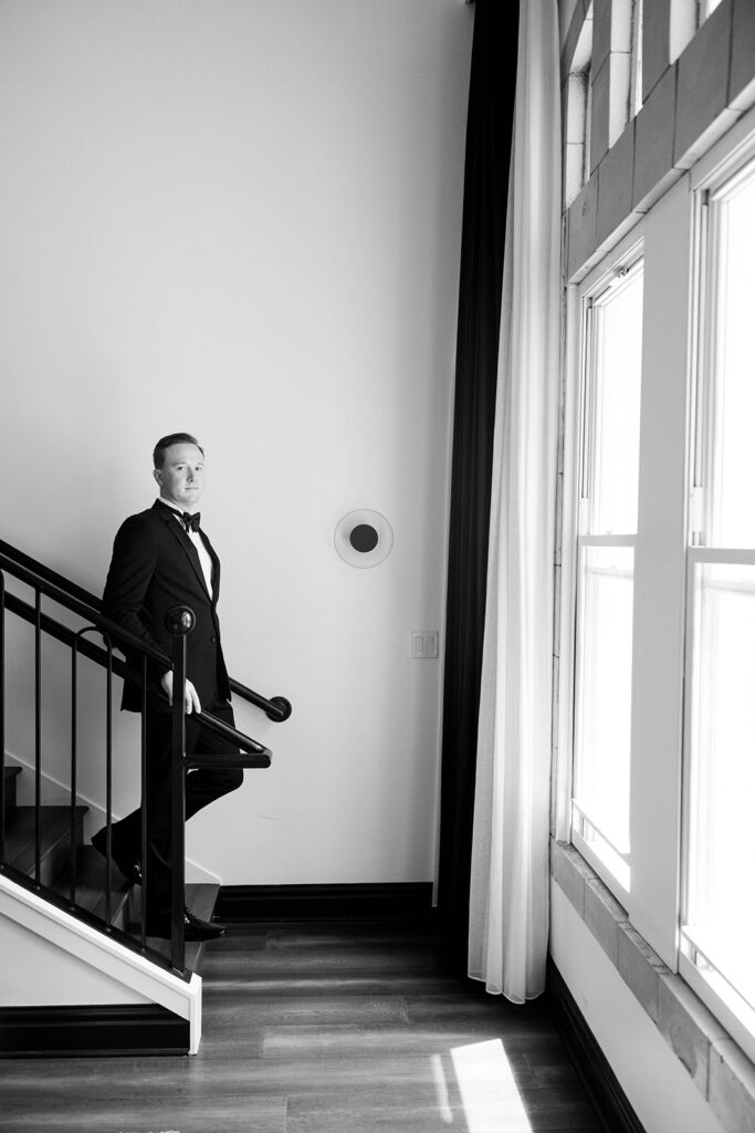 Groom Portrait at Hotel Kansas City
